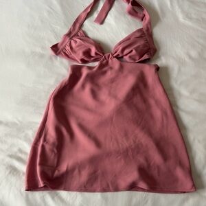Pink Low Back Mini Dress